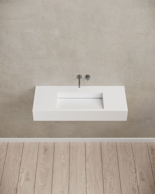 T&W 39.5-Inch Wall-Mount Artificial Stone Wash Basin TW-G275