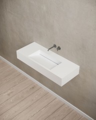 T&W 39.5-Inch Wall-Mount Artificial Stone Wash Basin TW-G275