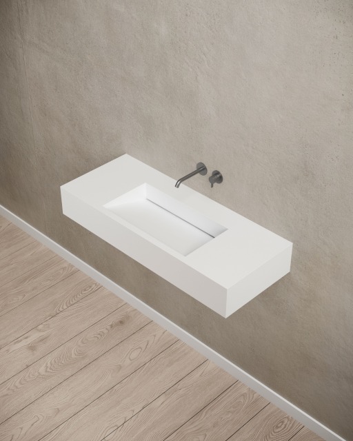 T&W 39.5-Inch Wall-Mount Artificial Stone Wash Basin TW-G275