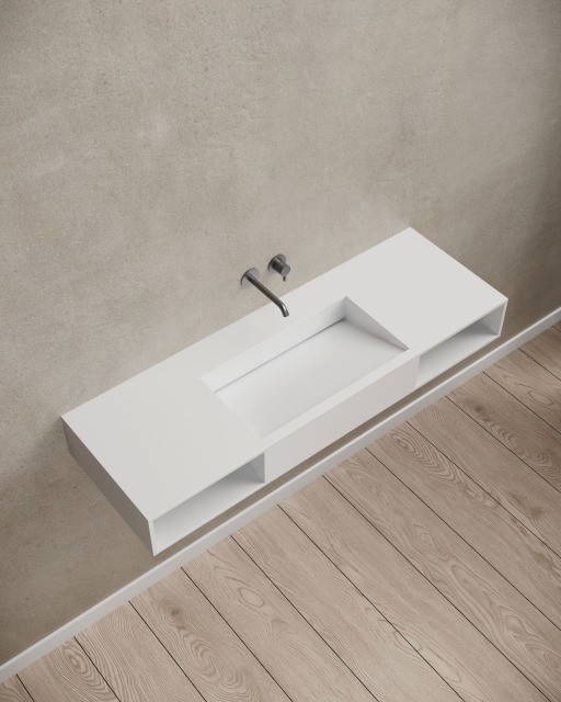 T&W 47.5-Inch Wall-Mount Solid Surface Wash Basin – TW-G285
