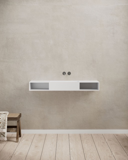 T&W 47.5-Inch Wall-Mount Solid Surface Wash Basin – TW-G285