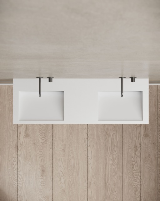 T&W 47.5-Inch Wall-Mount Solid Surface Wash Basin – TW-G286