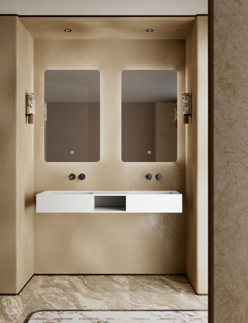 T&W 47.5-Inch Wall-Mount Solid Surface Wash Basin – TW-G286