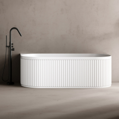 Quality Wholesale Unique Design Solid Surface Back to Wall Fluted Bathtub TW-8126