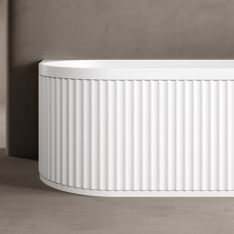 Quality Wholesale Unique Design Solid Surface Back to Wall Fluted Bathtub TW-8126