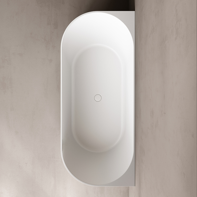 Quality Wholesale Unique Design Solid Surface Back to Wall Fluted Bathtub TW-8126