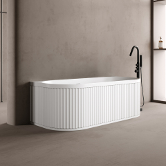 Quality Wholesale Unique Design Solid Surface Back to Wall Fluted Bathtub TW-8126
