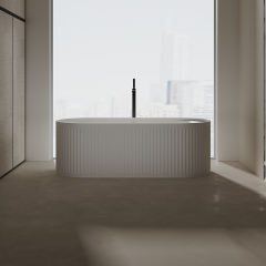 Popular Wholesale Designer Oval Fluted Freestanding Solid Surface Bathtub TW-8121