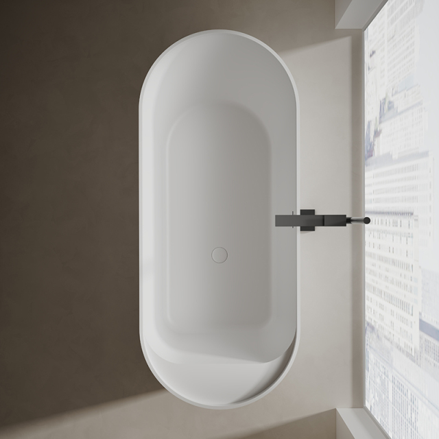 Popular Wholesale Designer Oval Fluted Freestanding Solid Surface Bathtub TW-8121