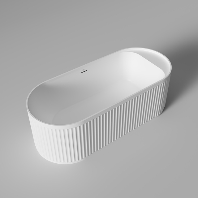 Popular Wholesale Designer Oval Fluted Freestanding Solid Surface Bathtub TW-8121
