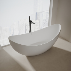 China Wholesale Factory Moon Shape Freestanding Artificial Stone Bathtub TW-8618