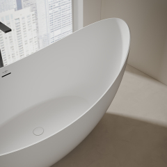 China Wholesale Factory Moon Shape Freestanding Artificial Stone Bathtub TW-8618