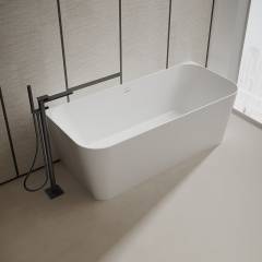 Factory Wholesale Back To Wall Freestanding Artificial Stone Bathtub TW-8622
