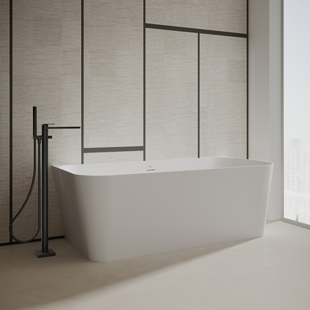 Factory Wholesale Back To Wall Freestanding Artificial Stone Bathtub TW-8622