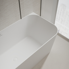Factory Wholesale Back To Wall Freestanding Artificial Stone Bathtub TW-8622