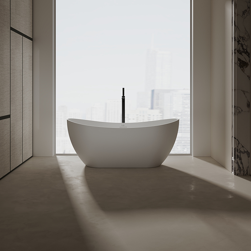Popular Wholesale Designer Oval Freestanding Solid Surface Bathtub TW-8505