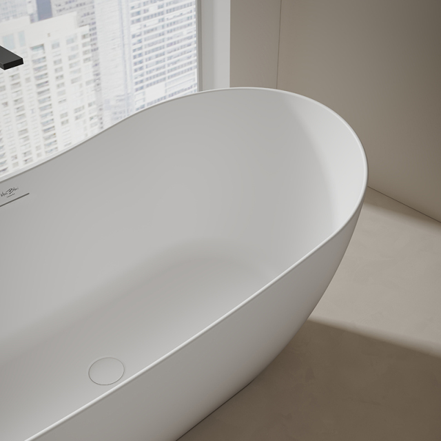 Popular Wholesale Designer Oval Freestanding Solid Surface Bathtub TW-8505