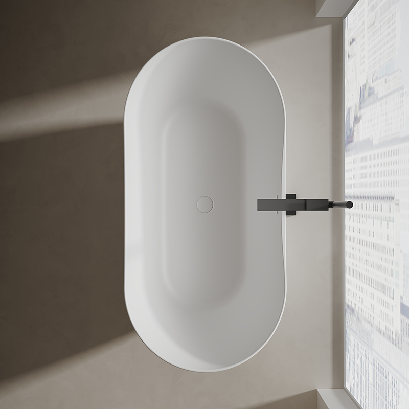 Popular Wholesale Designer Oval Freestanding Solid Surface Bathtub TW-8505
