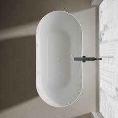 Popular Wholesale Designer Oval Freestanding Solid Surface Bathtub TW-8505