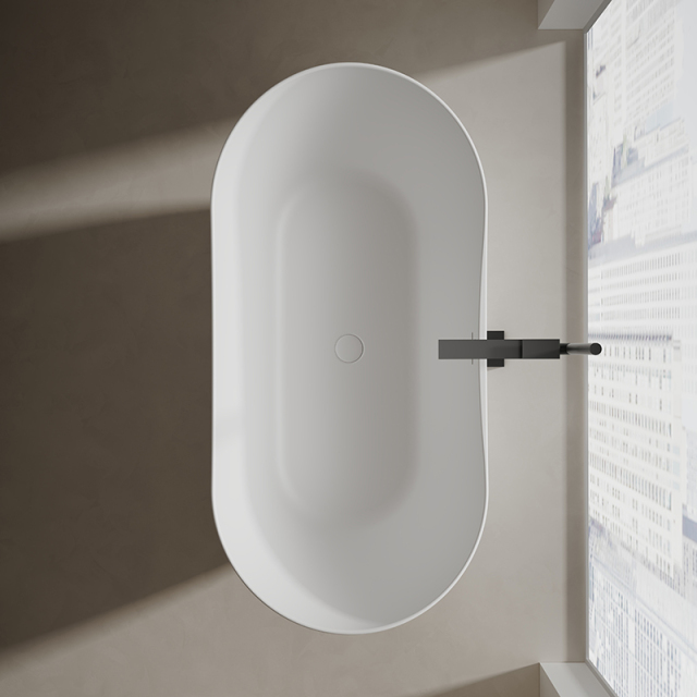 Popular Wholesale Designer Oval Freestanding Solid Surface Bathtub TW-8505