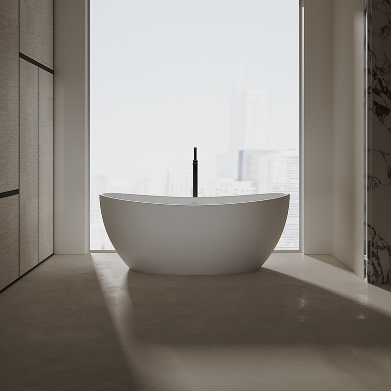 Popular Wholesale Designer Oval Freestanding Artificial Stone Bathtub XA-8801