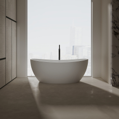 Popular Wholesale Designer Oval Freestanding Artificial Stone Bathtub XA-8801