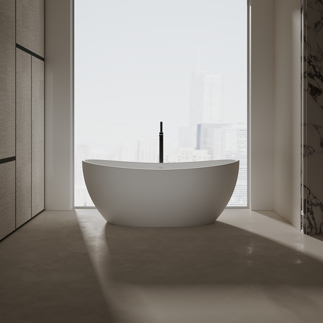 Popular Wholesale Designer Oval Freestanding Artificial Stone Bathtub XA-8801