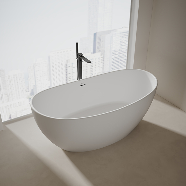 Popular Wholesale Designer Oval Freestanding Artificial Stone Bathtub XA-8801