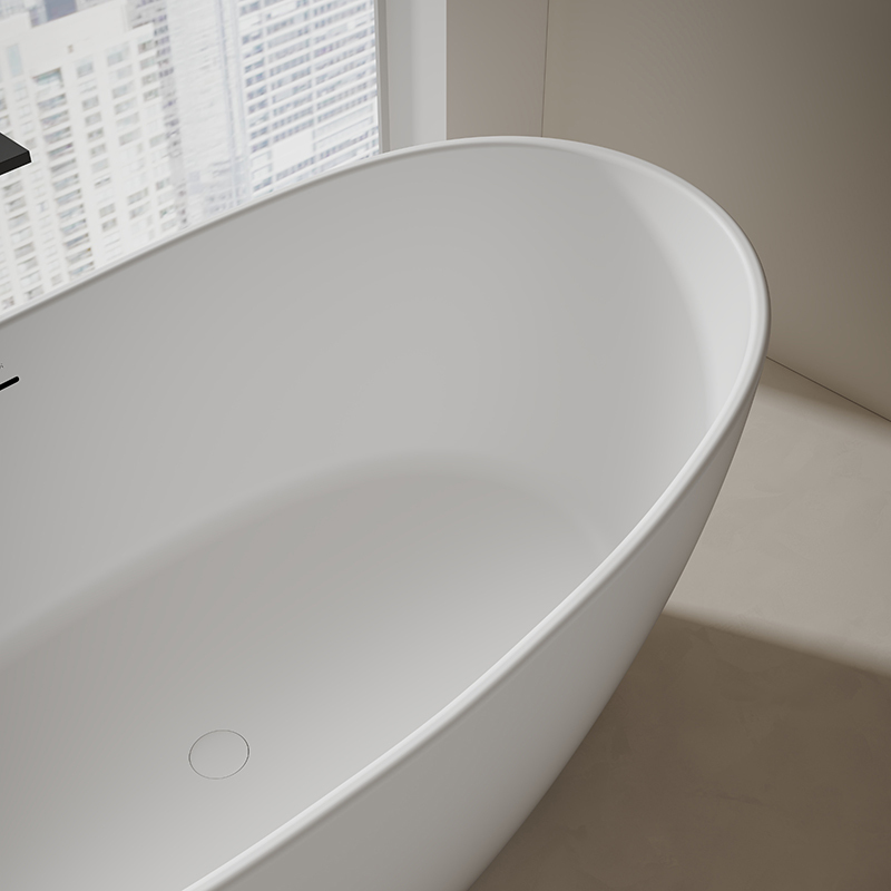 Popular Wholesale Designer Oval Freestanding Artificial Stone Bathtub XA-8801