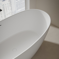 Popular Wholesale Designer Oval Freestanding Artificial Stone Bathtub XA-8801