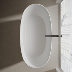 Popular Wholesale Designer Oval Freestanding Artificial Stone Bathtub XA-8801