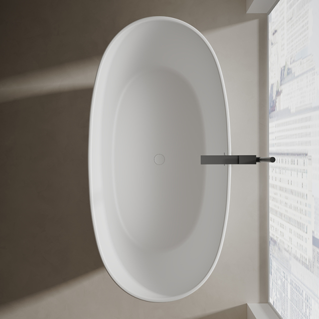 Popular Wholesale Designer Oval Freestanding Artificial Stone Bathtub XA-8801