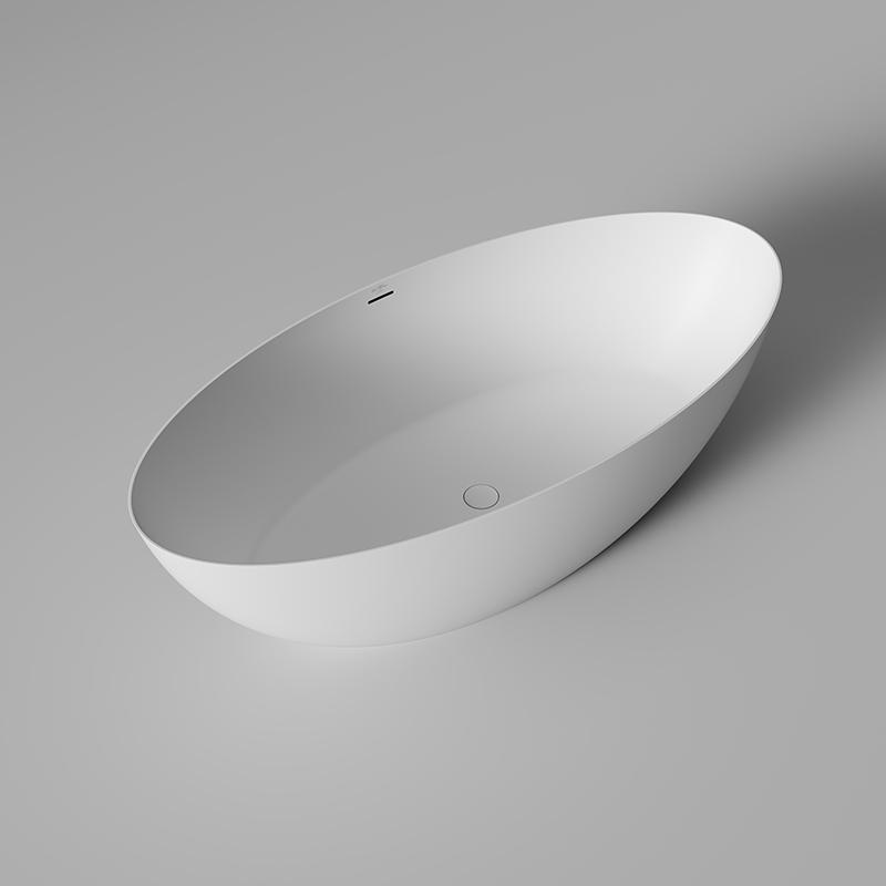 Supplier Egg-shaped Freestanding Artificial Stone Bathtub XA-8863