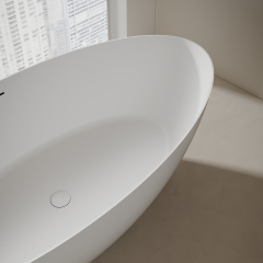 Supplier Egg-shaped Freestanding Artificial Stone Bathtub XA-8863
