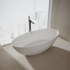 Supplier Egg-shaped Freestanding Artificial Stone Bathtub XA-8863