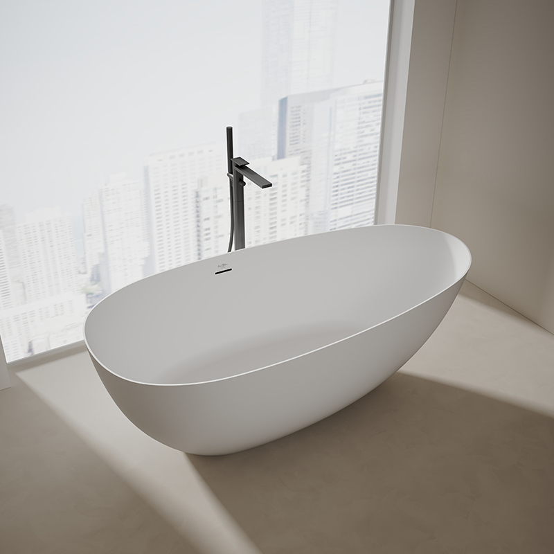 Popular Wholesale Designer Freestanding Artificial Poly Stone Bathtub TW-8866