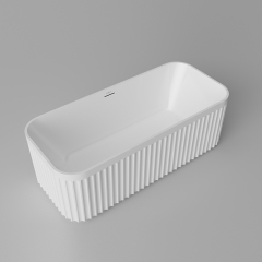 China Wholesale Factory Rectangle V-Groove Freestanding Acrylic Fluted Tubs TW-7112