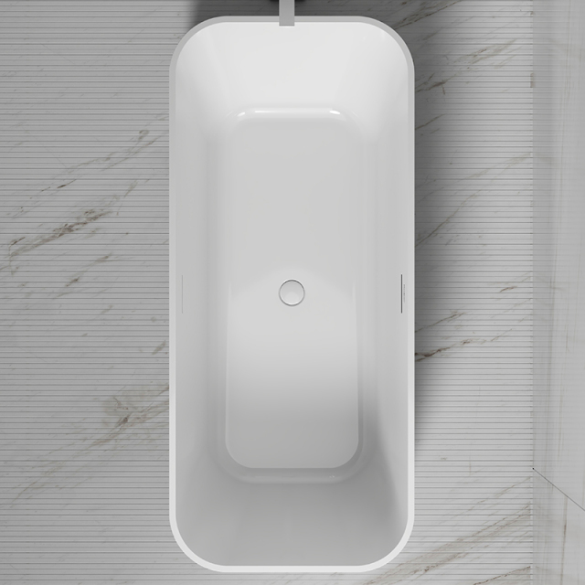 China Wholesale Factory Rectangle V-Groove Freestanding Acrylic Fluted Tubs TW-7112