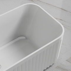 China Wholesale Factory Rectangle V-Groove Freestanding Acrylic Fluted Tubs TW-7112