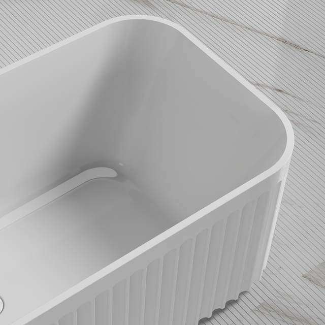 China Wholesale Factory Rectangle V-Groove Freestanding Acrylic Fluted Tubs TW-7112