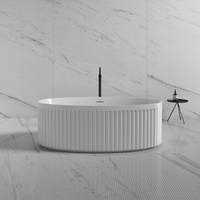 Exporter V-Groove Standalone Acrylic Fluted Bathtub TW-7118