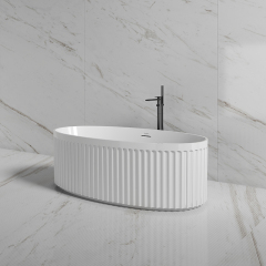 Exporter V-Groove Standalone Acrylic Fluted Bathtub TW-7118