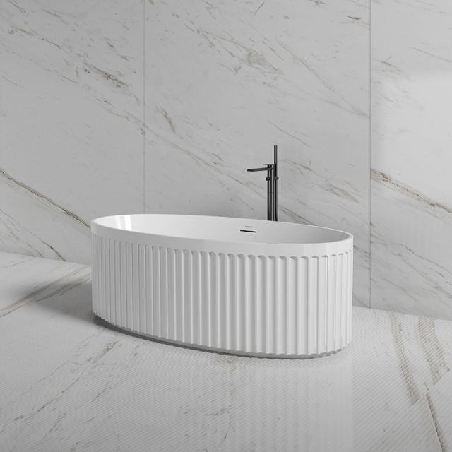 Exporter V-Groove Standalone Acrylic Fluted Bathtub TW-7118