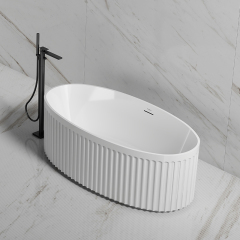 Exporter V-Groove Standalone Acrylic Fluted Bathtub TW-7118
