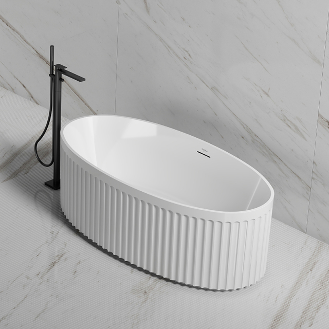 Exporter V-Groove Standalone Acrylic Fluted Bathtub TW-7118