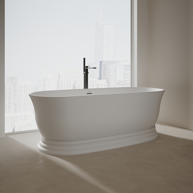 Manufacturer Oval Freestanding Artificial Stone Bathtub XA-8898