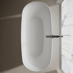 Manufacturer Oval Freestanding Artificial Stone Bathtub XA-8898