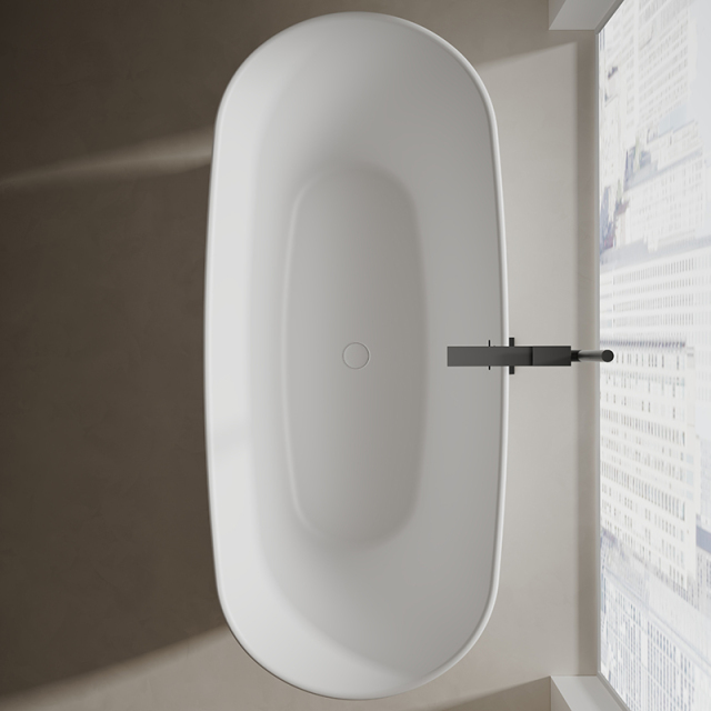 Manufacturer Oval Freestanding Artificial Stone Bathtub XA-8898
