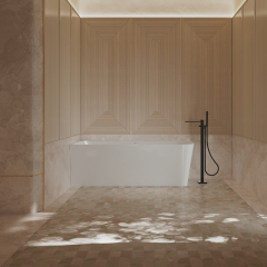 Hot Style Wholesale Freestanding 2 Wall Corner Acrylic Bathtub TW-7611L