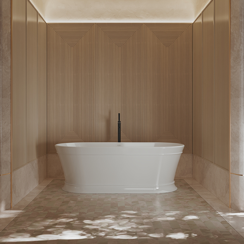 Wholesale Fashion High-End American Oval Pedestal Freestanding Acrylic Bathtub TW-7796